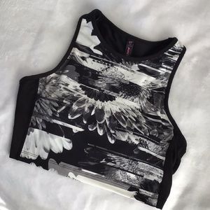 Betsey Johnson Abstract Floral Print Sport Bra